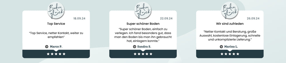 Verifizierte Trusted Shops Bewertungen für Bodenglück Erfahrungen Slide 5